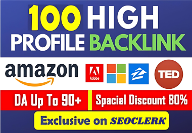 I will create 100 dofollow profile backlink da up to 90 plus