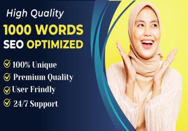 I Will high Quality SEO Optimized 1000 Words for website