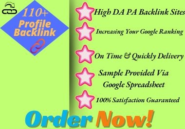 Super Fast 110+ High Quality Google Ranking Backlinks