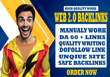 I will do 200 Web2.O with DA 60 manual work dofollow unqiue safe backlink