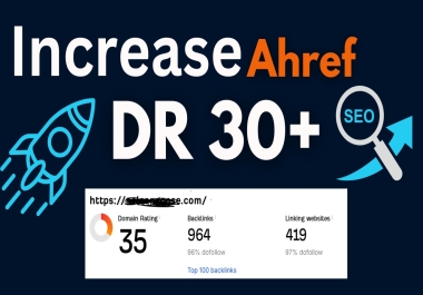 I will increase Ahref DR 30+ with Guaranteed results