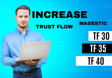 I will increase the majestic trust flow to over 30+40 for you