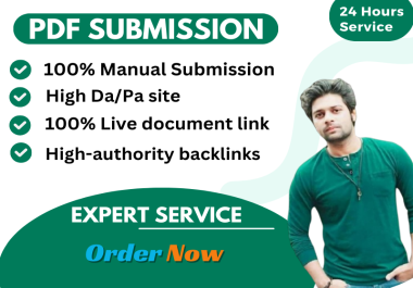 I will provide 50 PDF submission backlinks with high DA,  PA,  site,  and perfect SEO link-building