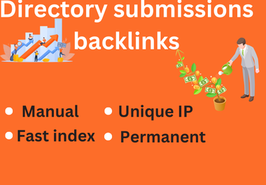 I will build 50 strong backlinks from directory submissions to improve our SEO.