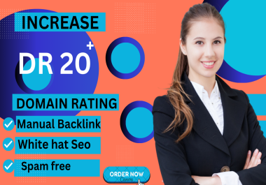 I offer to Boostincrease Your Ahref Domain Rating 20+ By using high quality SEO backlinks