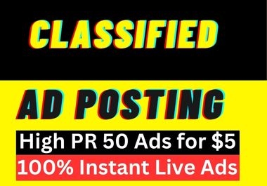 I will do 50 post classified ads on top classified ad posting sites