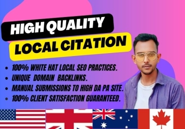 Top-High Quality 80 Local Citations & Business Directory Listings to unique Domain