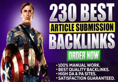 I will make 230 unique article submission contextual backlinks