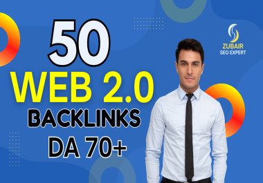 50 premium web 2.0 backlinks with DA 70+