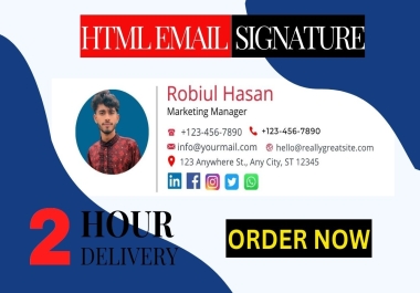 I will create clickable html email signature for outlook,  gmail, etc