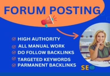 I will do forum posting backlinks high quality da