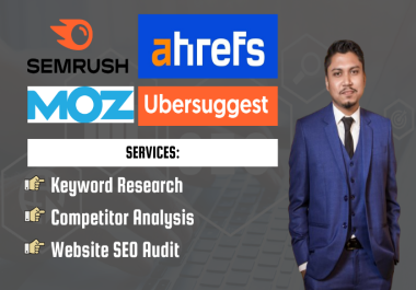 I Will Provide 20 Keyword Research,  2 Competitor Analysis & Website SEO Audit Service