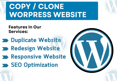 I will copy clone wordpress website or design wordpress website