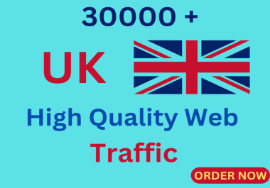 Over 30,000 real human visitors from the UK directed to your website.