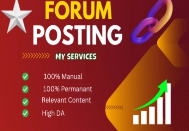 I Manually Build 120 Forum Posting Backlinks for website ranking