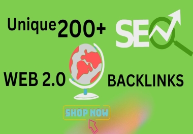 I will create 200+ Web2.0 SEO Backlinks On High DA Website Rank