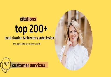 I will do top 200+ citations and directory submission for website ranking