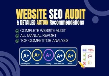 I will create an 10 SEO audit report with an action plan for ranking.