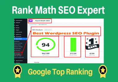 I will setup rank math SEO and score 90 plus in on page optimization