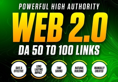 Premium Handmade 10 Unique Web 2.0 Properties DA 50 to 100