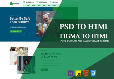 I will convert psd,  ai,  figma,  image to html responsive bootstrap 5