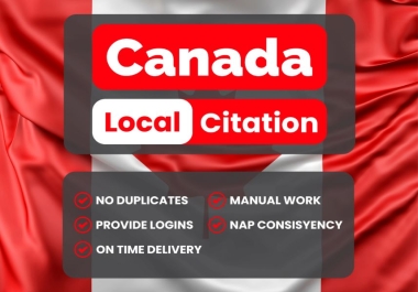 Get top 150 Canada local citation backlinks & Directory Submission for Local SEO and GMB Ranking