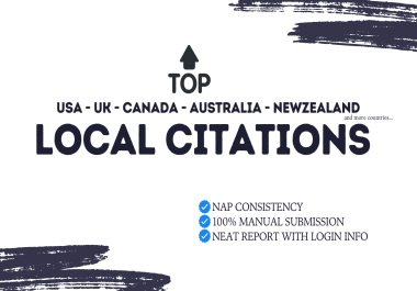 I will create top 150 USA,  UK,  Canada,  Australia Local citation for Local SEO and GMB Ranking