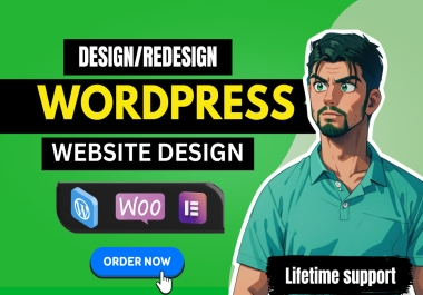 I will create wordpress website design,  redesign wordpress business website development