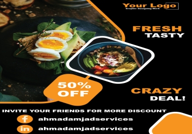 I will design posts,  flyer for restaurant,  fast food,  catering menu