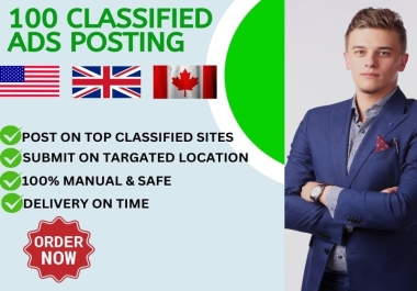 I will do 100 post ads on classified ad posting sites