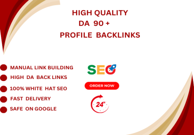 I will Provide da 90 plus 35 profile backlink for your website