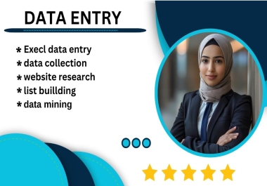 I will do data entry,  copy paste,  web research,  excel data entry