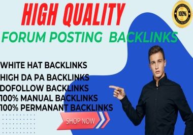 I Manually Build 50 Forum Posting Backlinks for website ranking