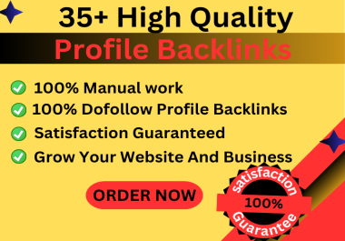 DA 90+ Dofollow SEO 35+ Profile Backlinks create manually