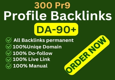 I will Provide High Authority DA 90+ profile backlinks for SEO ranking