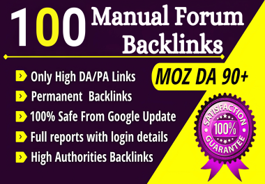 I will do high DA 90+ Dofollow forum posting for seo backlinks