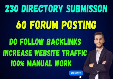 I will do high quality 290 DIRECTORY SUBMISSION,  FORUM POSTING,  SEO MIX