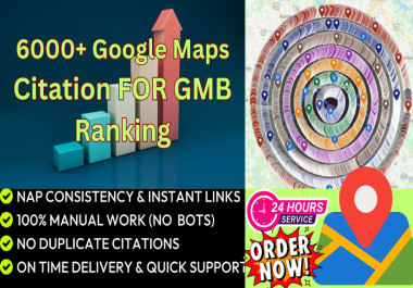 I will Do 6000+ Google Maps Citation or local Seo & Gmb Ranking