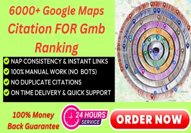 I will Do 6000+ Google Maps Citation or local Seo & Gmb Ranking