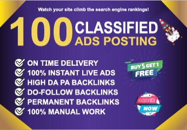 100 High Quality Classified Ads Backlinks for SEO Boost