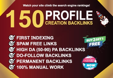 Get 150 high-profile backlinks from DA 50 to 90 websites