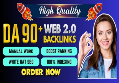 Professional,  Manual,  High quality and Indexable 50 Web 2.0,  Backlinks for website ranking.