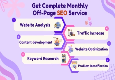 Monthly Off-Page SEO Services for High-Quality Backlinks and Traffic raise.