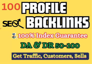 100 pr9 profile create backlinks in high authority sites