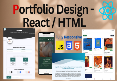 Custom Portfolio Design with React. js + Tailwind or HTML + JavaScript