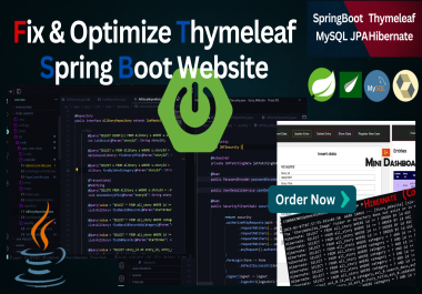 Fix & Optimise Thymeleaf,  Spring Boot Website Design Fixes,  UI Upgrades,  and Backend