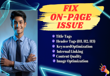 Fix title, heading, meta description, internal linking and full onpage SEO