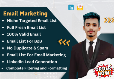 I will do niche targeted email list,  b2b,  Country Based Email list