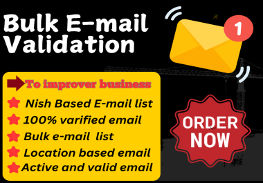 I will do bulk 2k email verification,  validation and list cleaning services