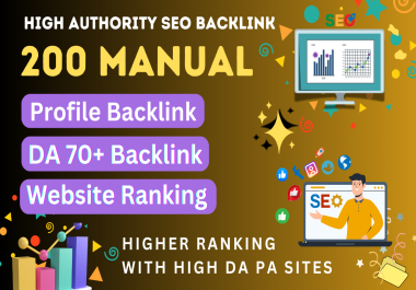 Ranking up your Website on Google With Powerful 200 DA 70+ Manual SEO Backlinks